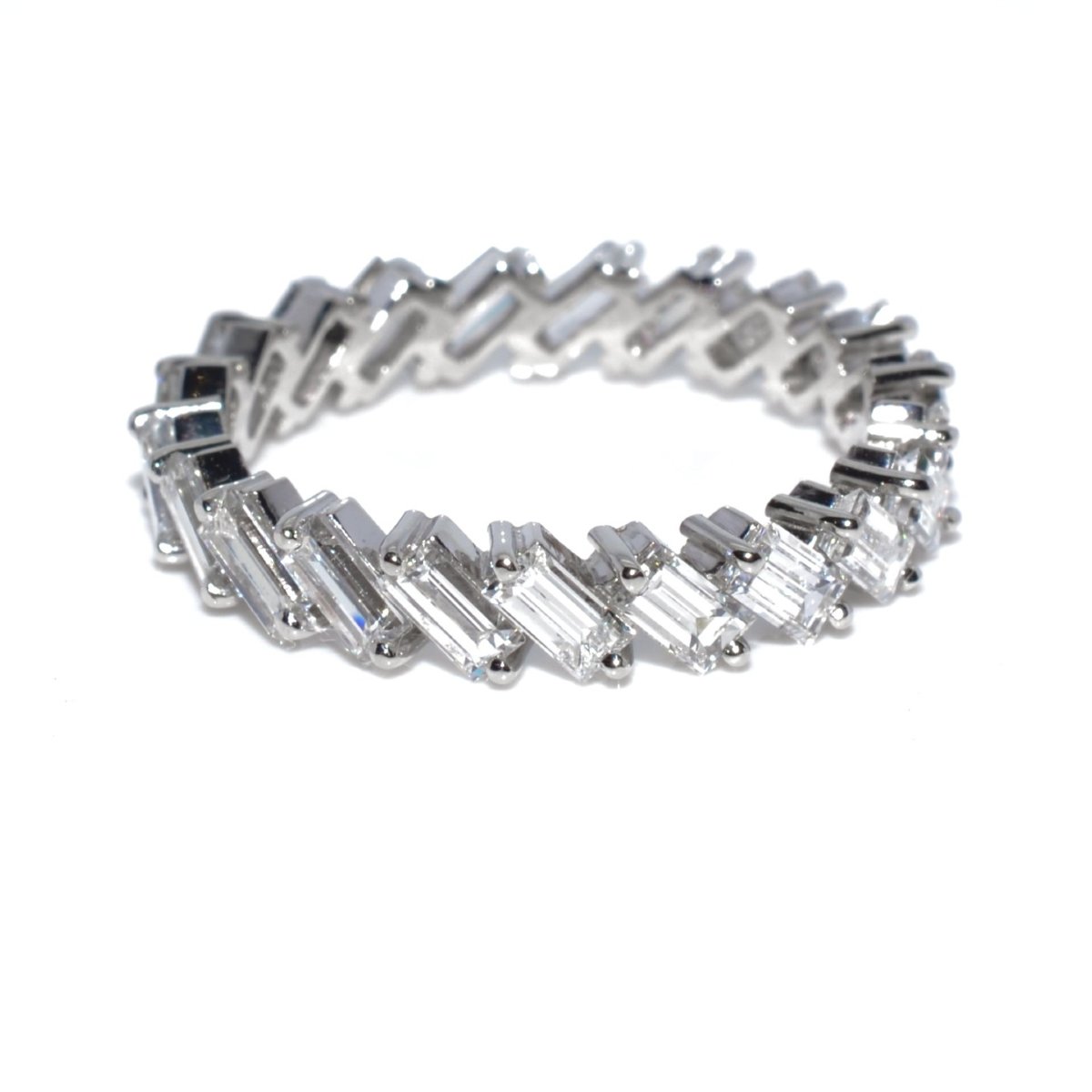 Alliance diamants baguettes