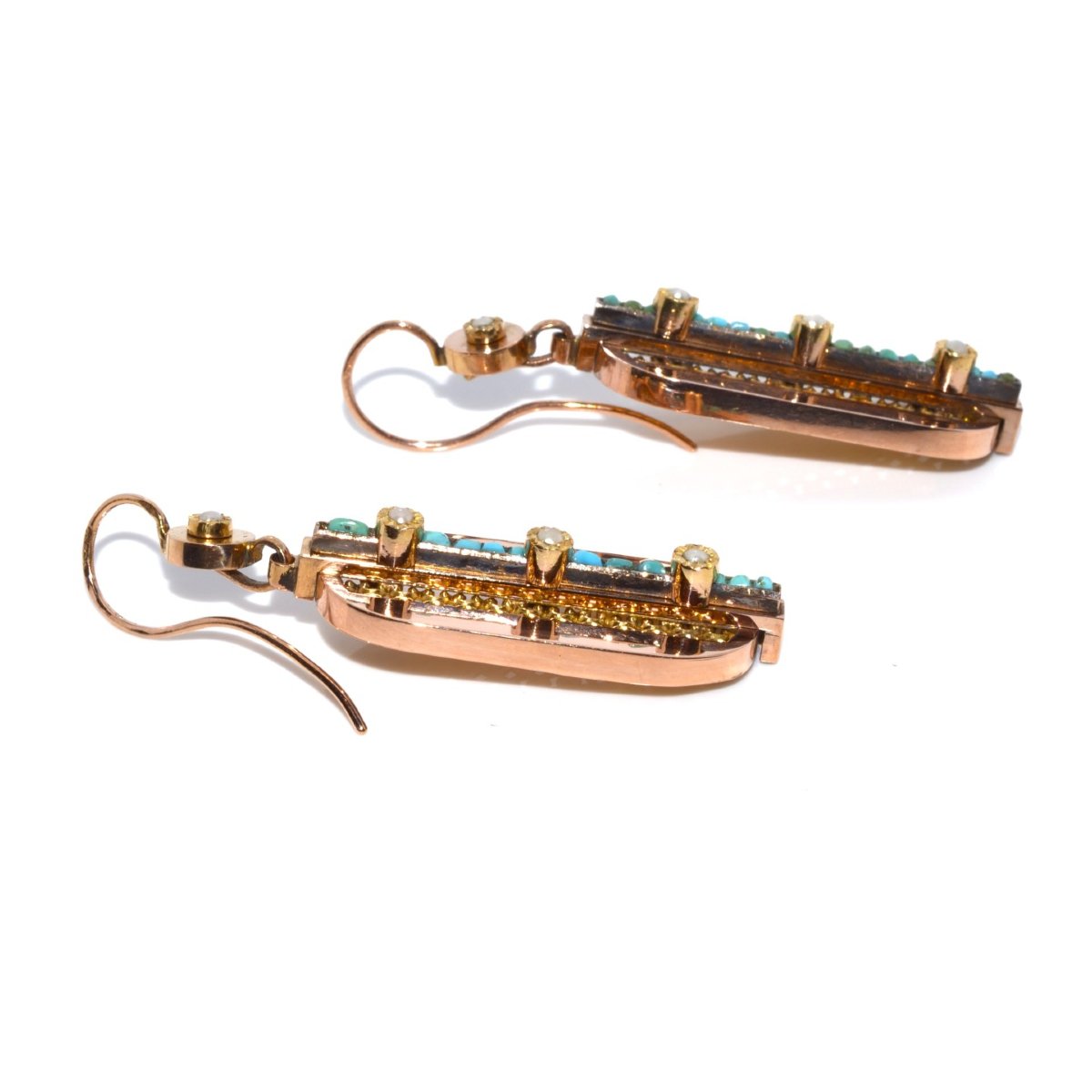 Boucles d'oreilles pendantes anciennes-photo-2