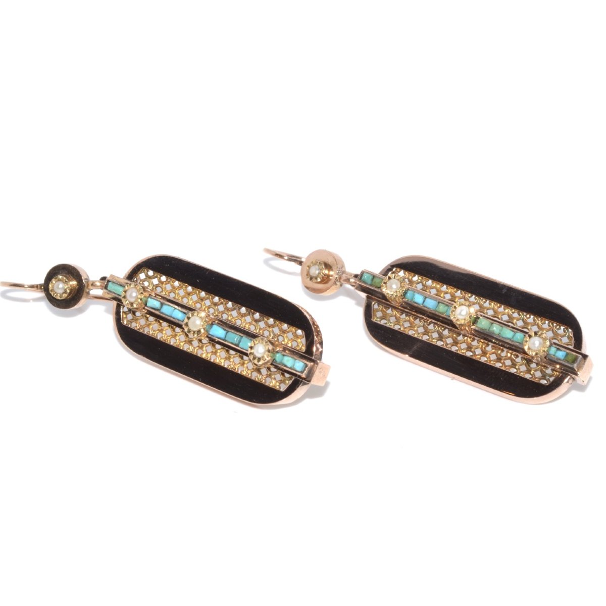 Boucles d'oreilles pendantes anciennes-photo-3