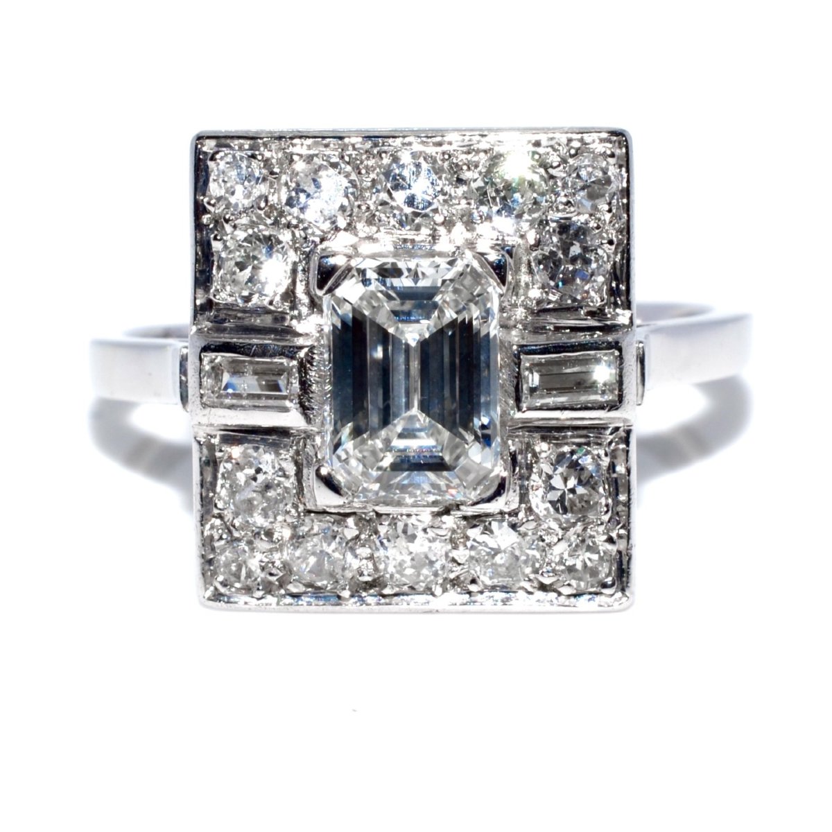 Bague art déco diamants