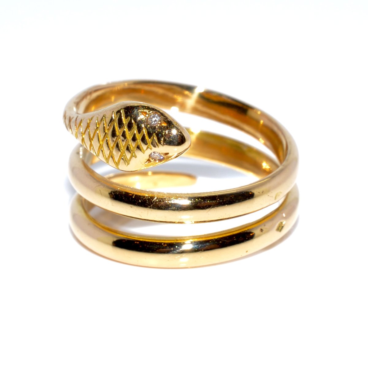 Bague serpent or et diamant