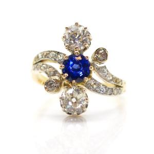 Diamond And Sapphire Trilogy Ring