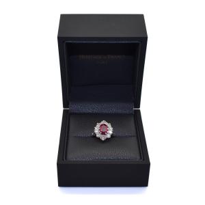Diamond And Ruby Cluster Ring