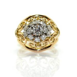 Gold And Diamond Dome Ring