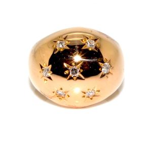 Bague boule constellation en or et diamants