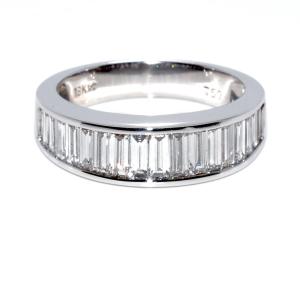 Baguette Cut Diamond Half Band Ring