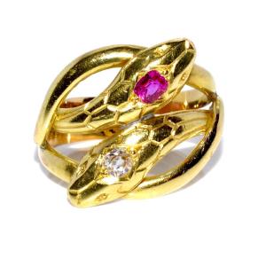 Bague toi et moi serpents