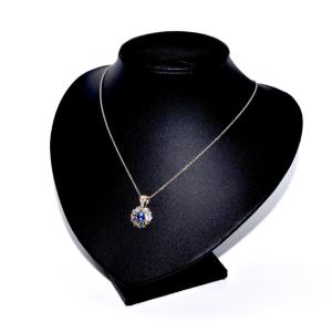Pendentif marguerite saphir et diamants