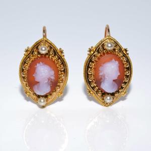 Vintage Cameo Earrings