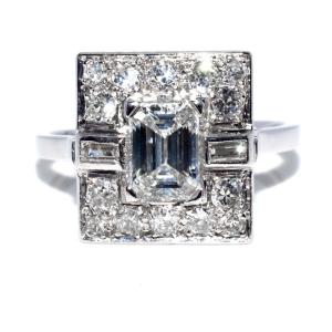 Bague art déco diamants