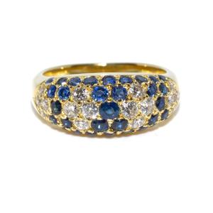 Diamond And Sapphire Bangle Ring