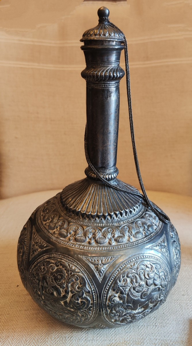 Bouteille d'essence indienne en argent-photo-2