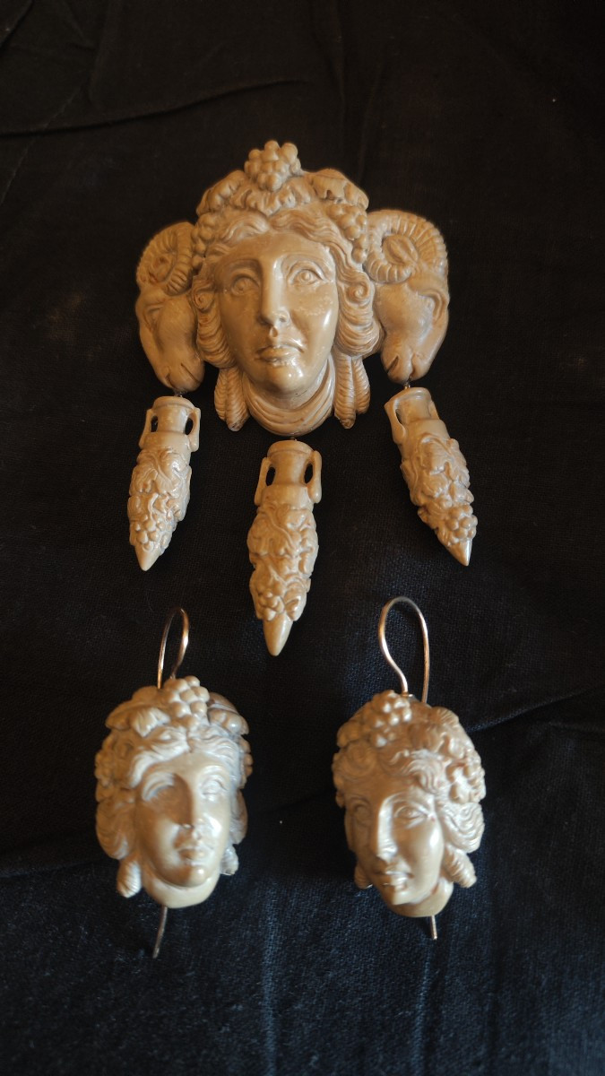 Grand Tour Brooch And Earrings