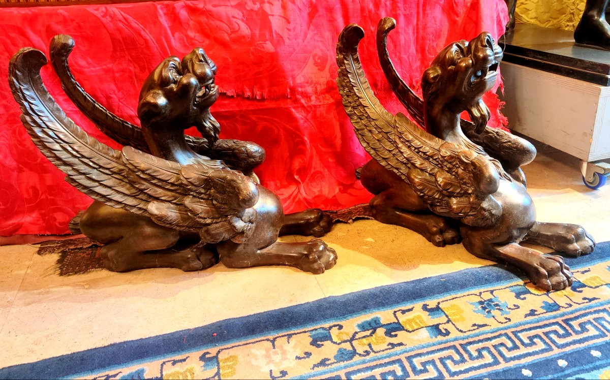 Pair Of Winged Lions-photo-2