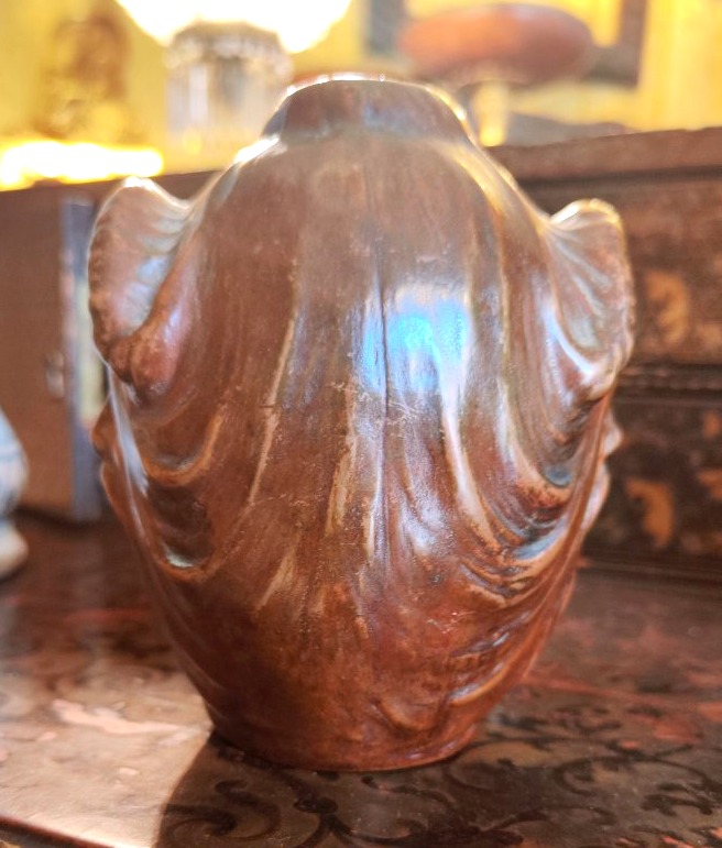Small Terracotta Vase Covered With Copper-photo-2