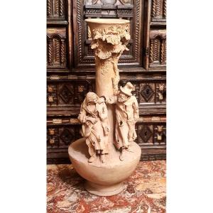 Vaso con personaggi Caltagirone 