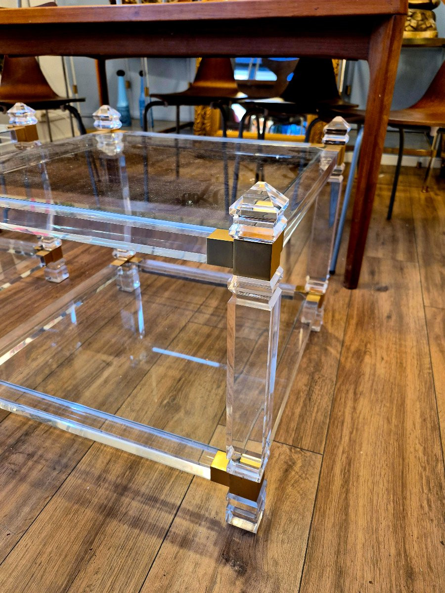 Paire de bouts de canapé en plexiglas et verre – années 1970-photo-2