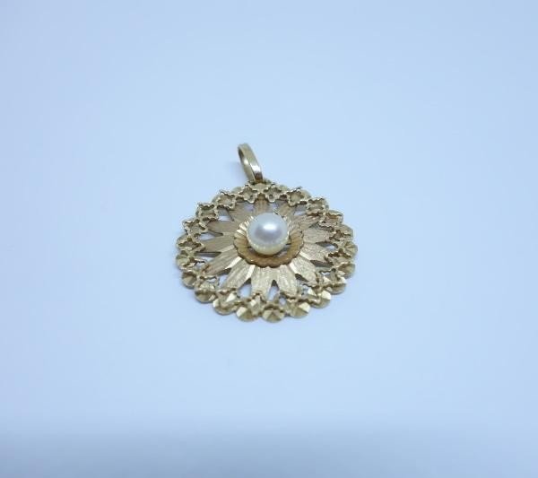 Pendentif En Or Rosé Et Perle De Culture, 1930-40.-photo-2