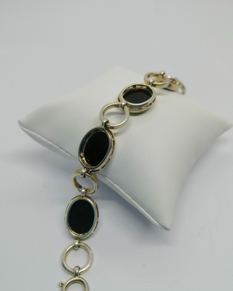Bracelet Argent/vermeil, Et Plaque d'Opale Naturelle, Vers 1980-90.-photo-4