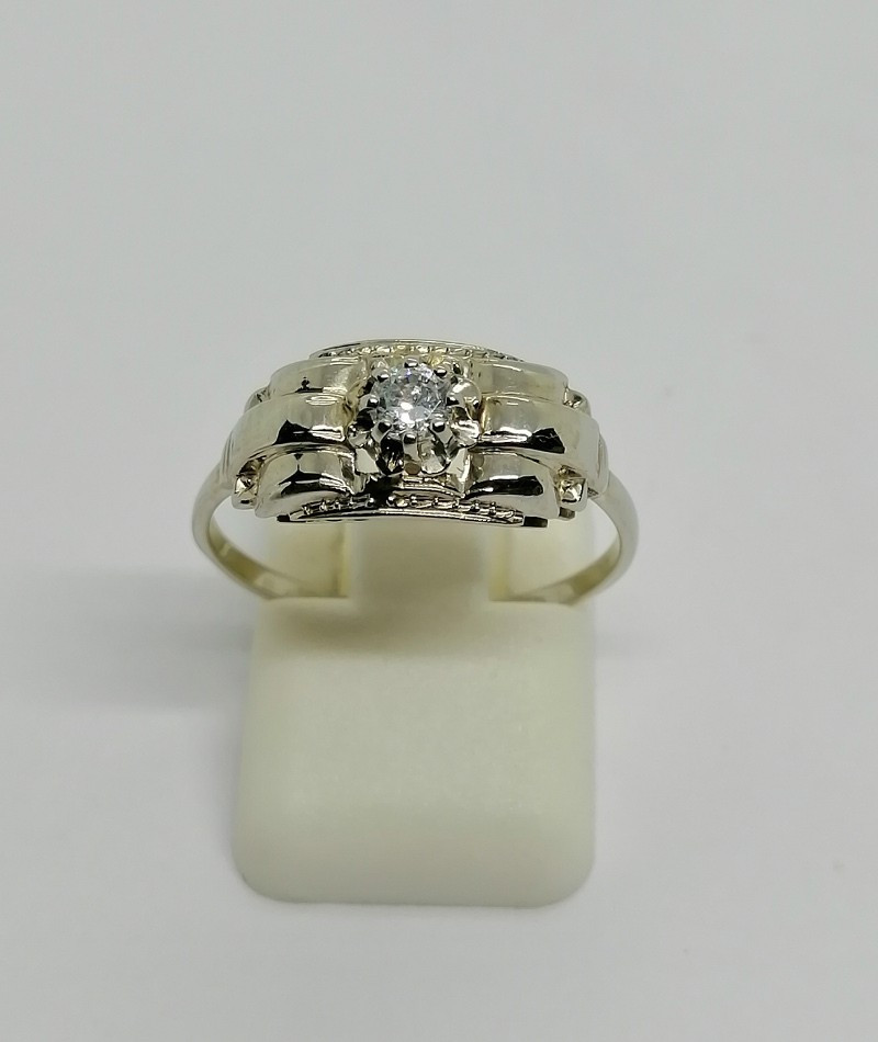 White Gold Ring, Art Deco Model With Zirconium, 1930.