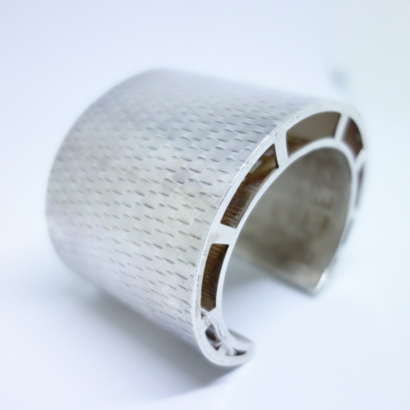 Bracelet, Solid Silver Cuff, Vintage, Maison Fendi 1970-80.