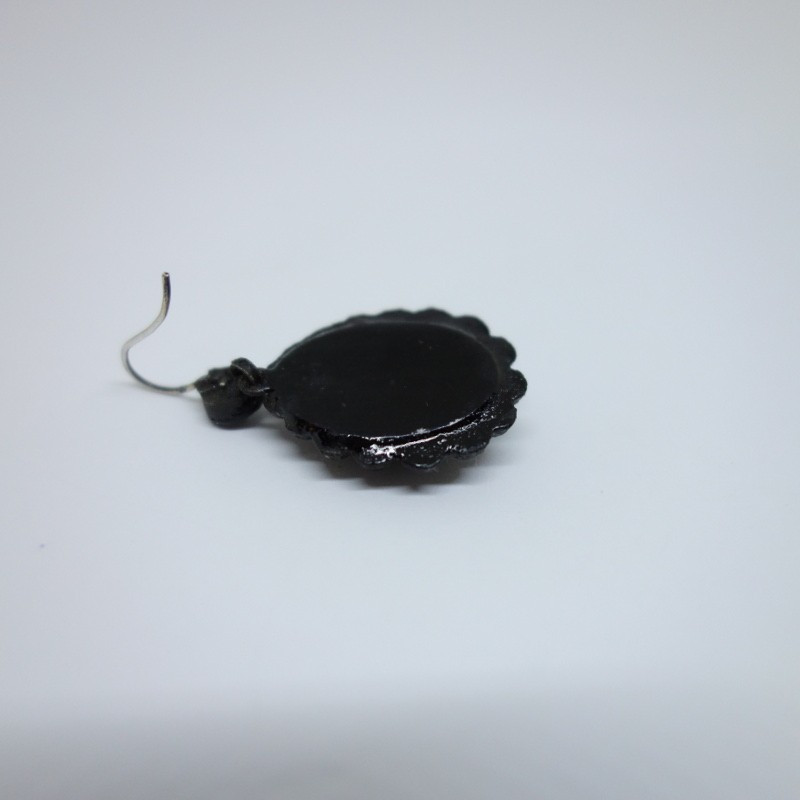 Silver And Faceted Jet Drop Earrings, 1890-1920.-photo-1