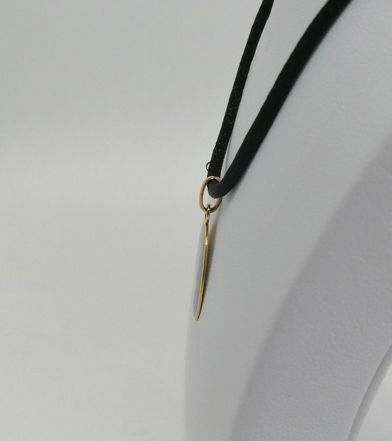 Yellow Gold Pendant, On Guilloché Background, Painted Enamelled Virgin, Circa 1900-20.-photo-3