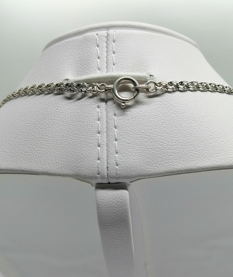 Collier argent massif, maille double et plate en chute, vers 1920-30.-photo-3