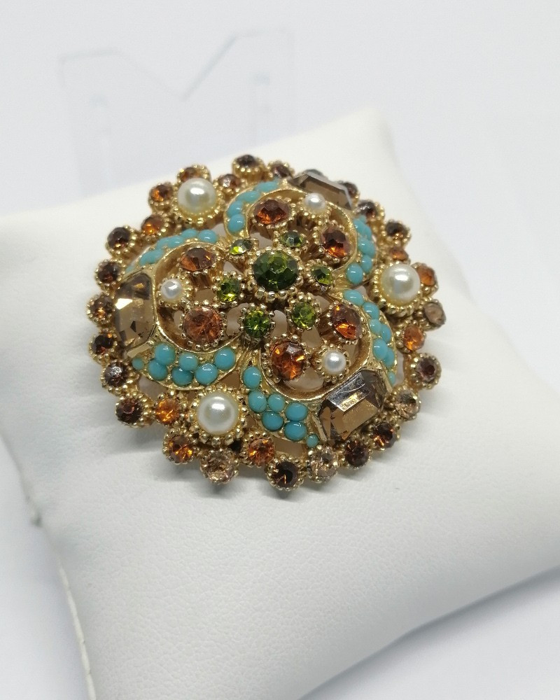 Tutti-frutti Brooch, In Colors And Stones, Signed Sphinx 1960-70.-photo-2