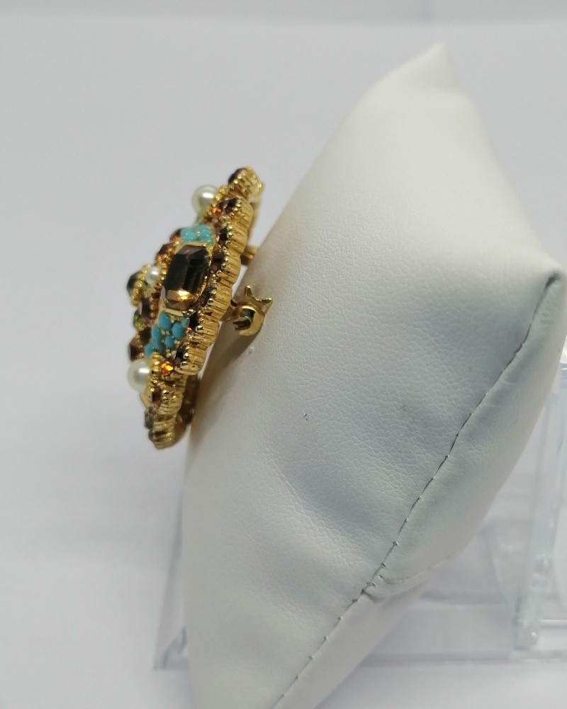 Tutti-frutti Brooch, In Colors And Stones, Signed Sphinx 1960-70.-photo-3