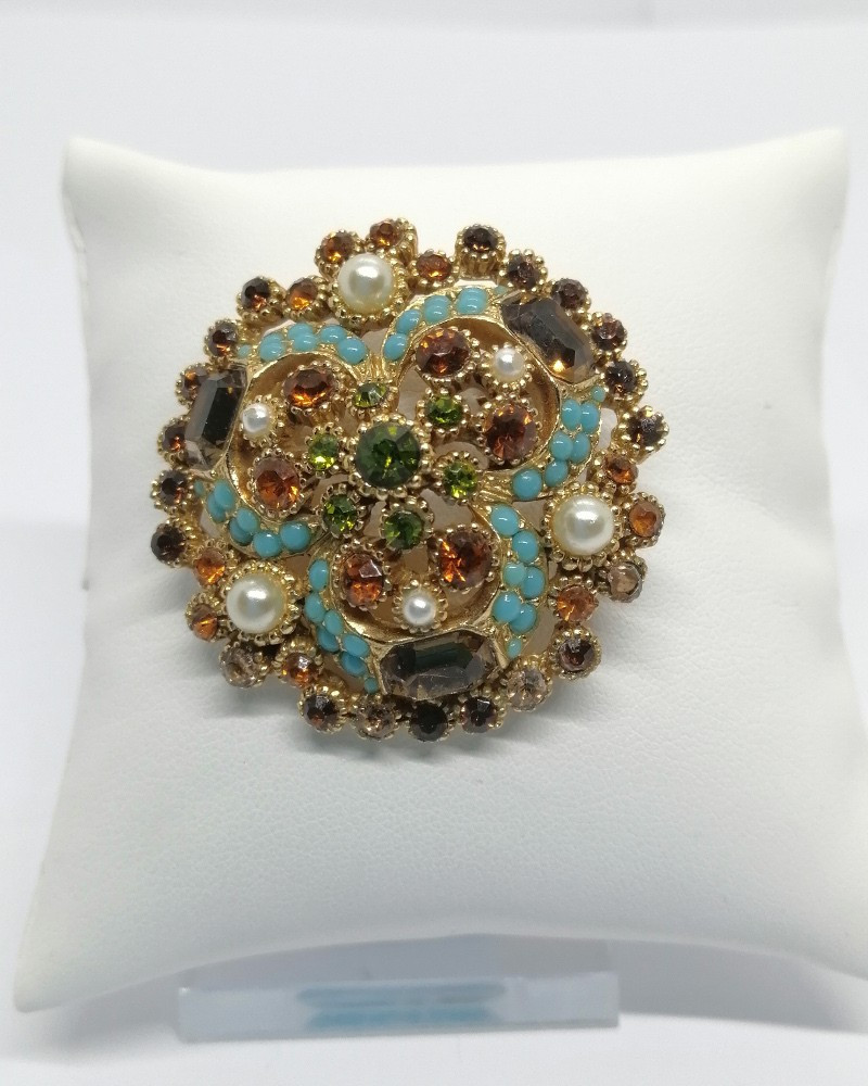 Tutti-frutti Brooch, In Colors And Stones, Signed Sphinx 1960-70.