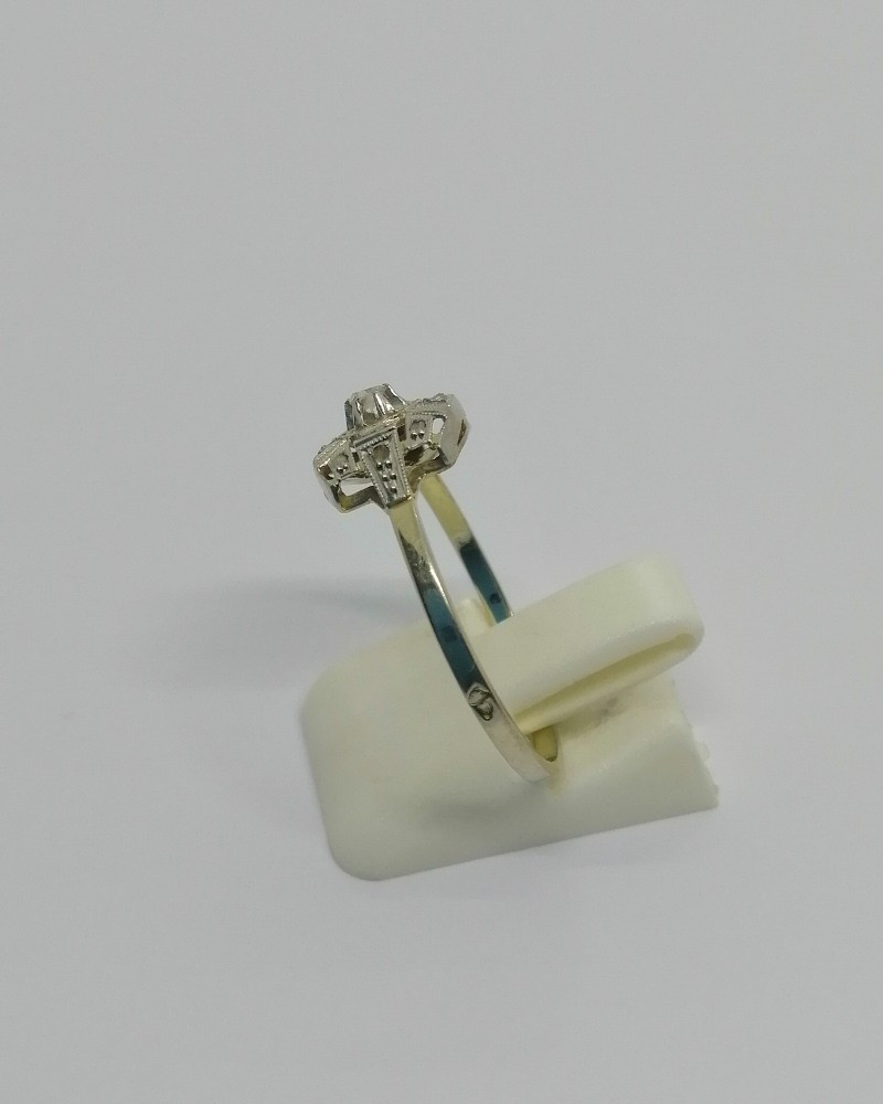 Openwork Diamond-set White Gold And Platinum Ring, Art Deco Model Circa 1930.-photo-2