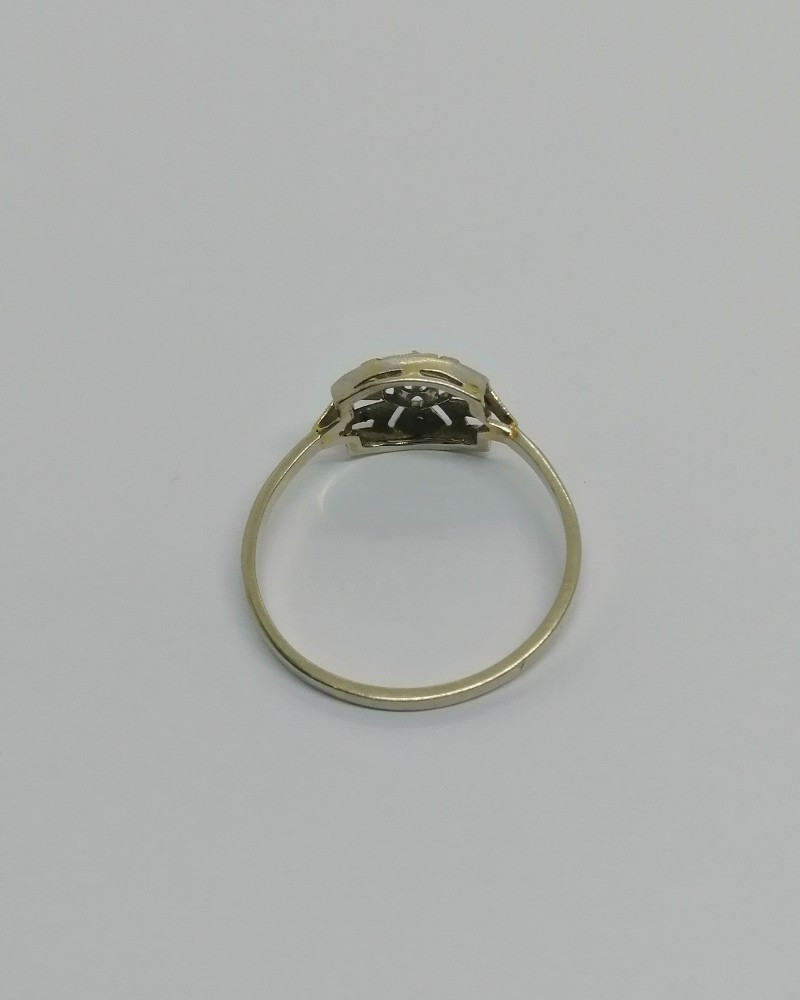 Openwork Diamond-set White Gold And Platinum Ring, Art Deco Model Circa 1930.-photo-3