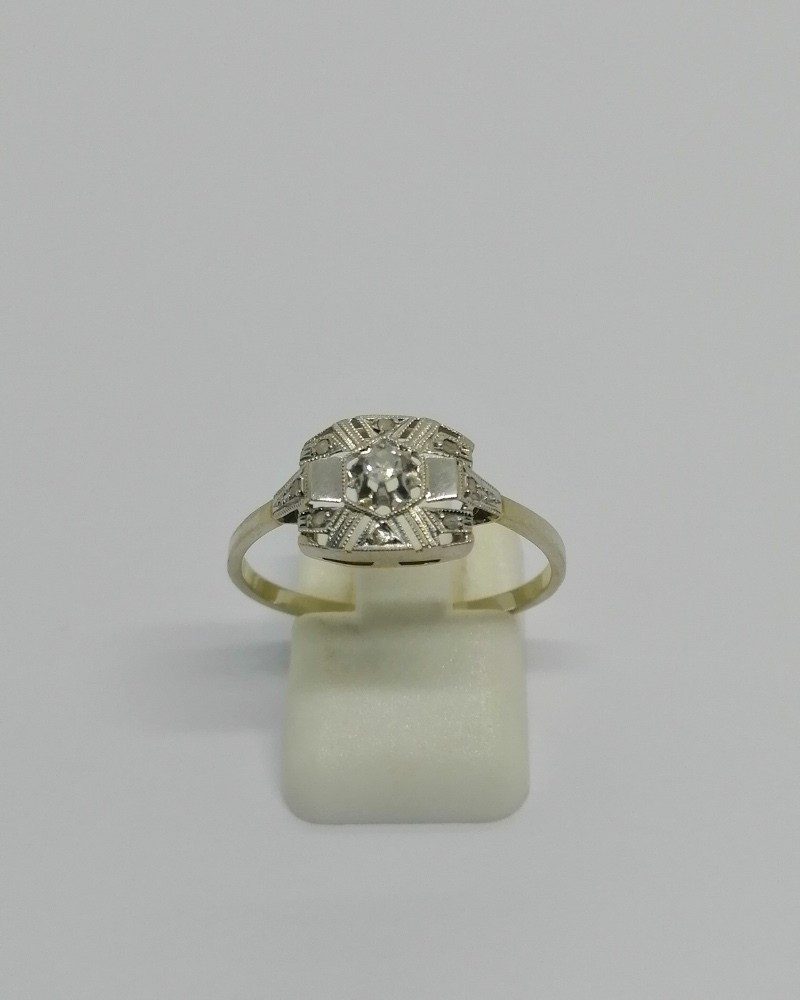 Openwork Diamond-set White Gold And Platinum Ring, Art Deco Model Circa 1930.