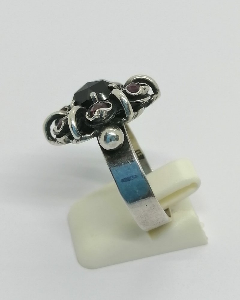 Silver Ring, Flower-shaped, Set With Natural Garnets, 1940–60.-photo-2