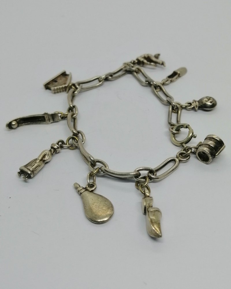 Sterling Silver Bracelet With Charms, Basque Country.-photo-3