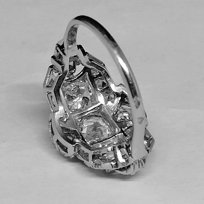 Bague en Platine, rare modèle, Art Déco-photo-4