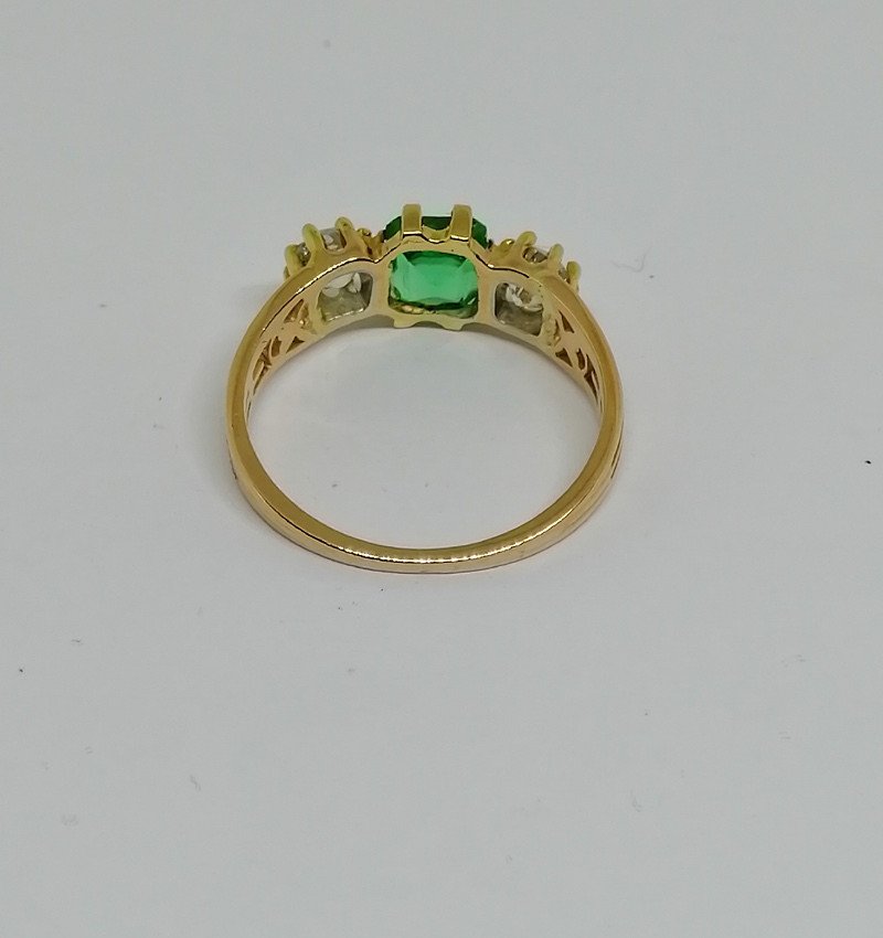 Bague Or Diamants Et Emeraude.-photo-3