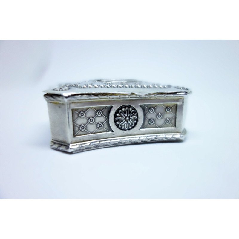 Superb Small Silver Box In Octagonal Shape.-photo-2