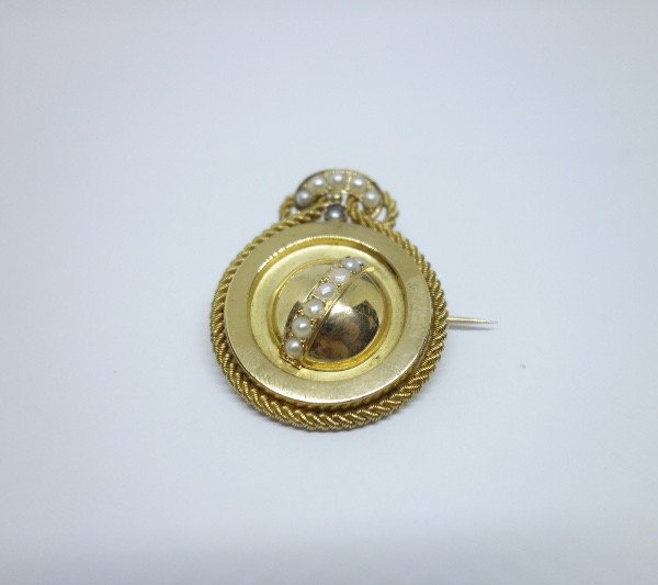 Proantic: Half-set Gold And Half-fine Pearls, 19th Century.