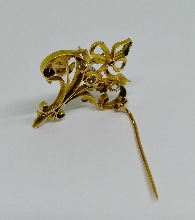 Broche Ou Pendentif En Or Art Nouveau.-photo-2