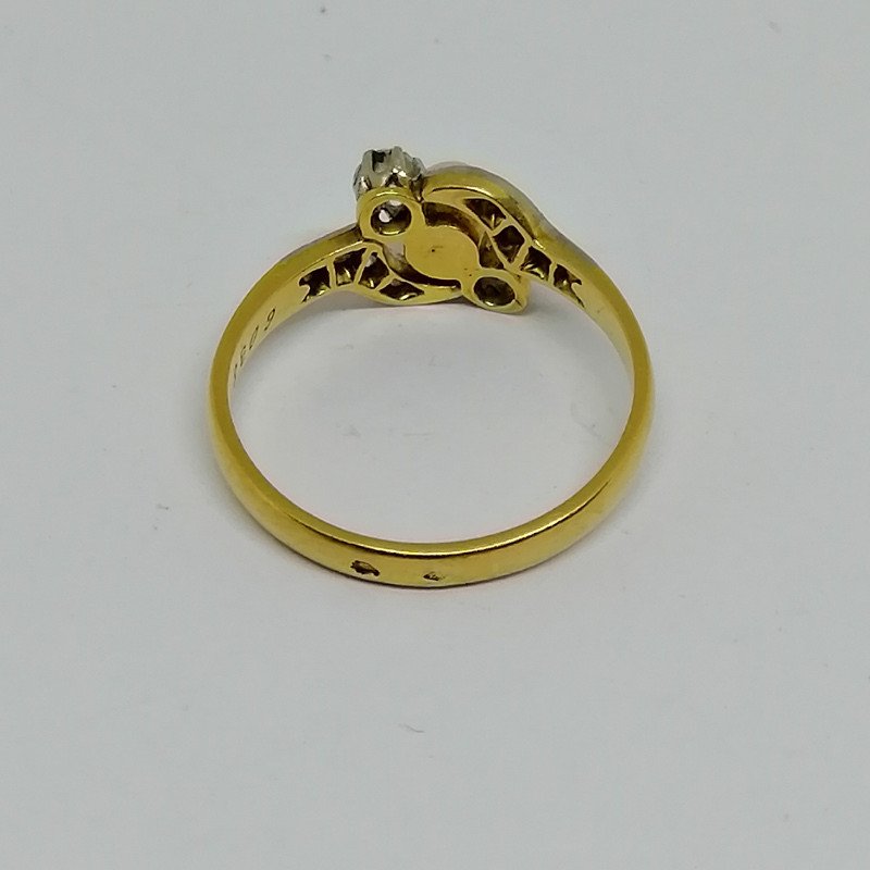 Gold, Diamond And Fine Pearl Ring.-photo-4