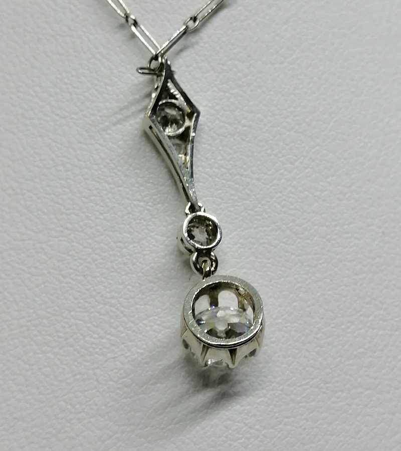 Chain And Pendant In White Gold With Diamonds.-photo-3