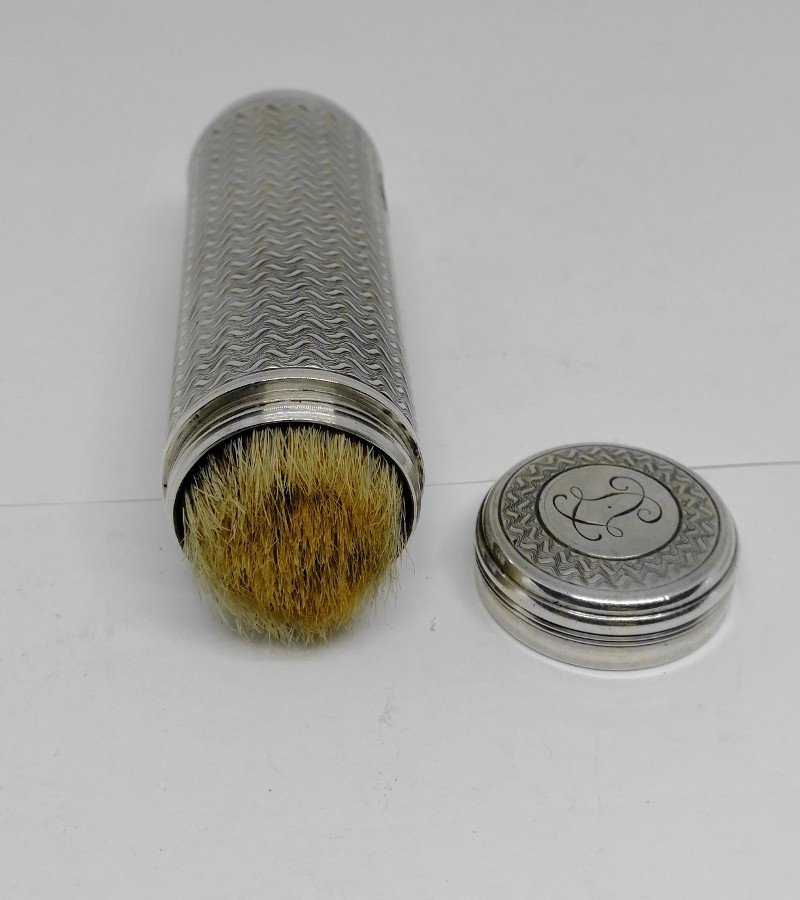 Travel Badger In Sterling Silver, Circa 1820-1838.-photo-3