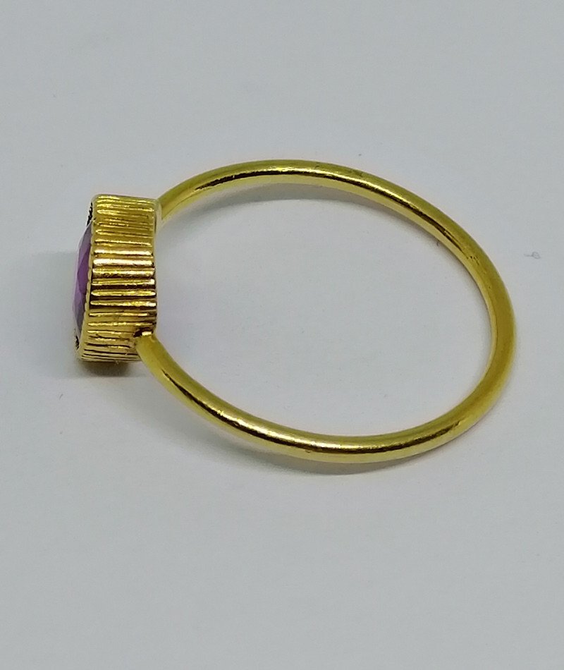 Ring In Yellow Gold And Almandine Garnet.-photo-3