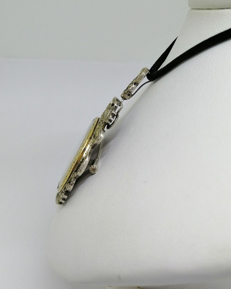 Pendant / Brooch In Silver, With Superb 19th Century Miniature.-photo-3