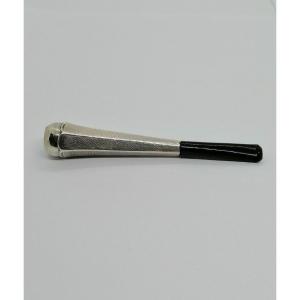 Cigarette Holder, Guilloche Silver, Black Bakelite, Art Deco.