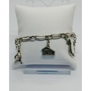 Sterling Silver Bracelet With Charms, Basque Country.
