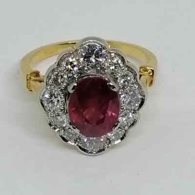 Ruby And Diamond Ring In Gold And Platinum.