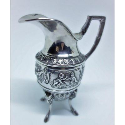 Small Ewer In Sterling Silver.